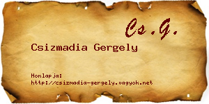 Csizmadia Gergely névjegykártya